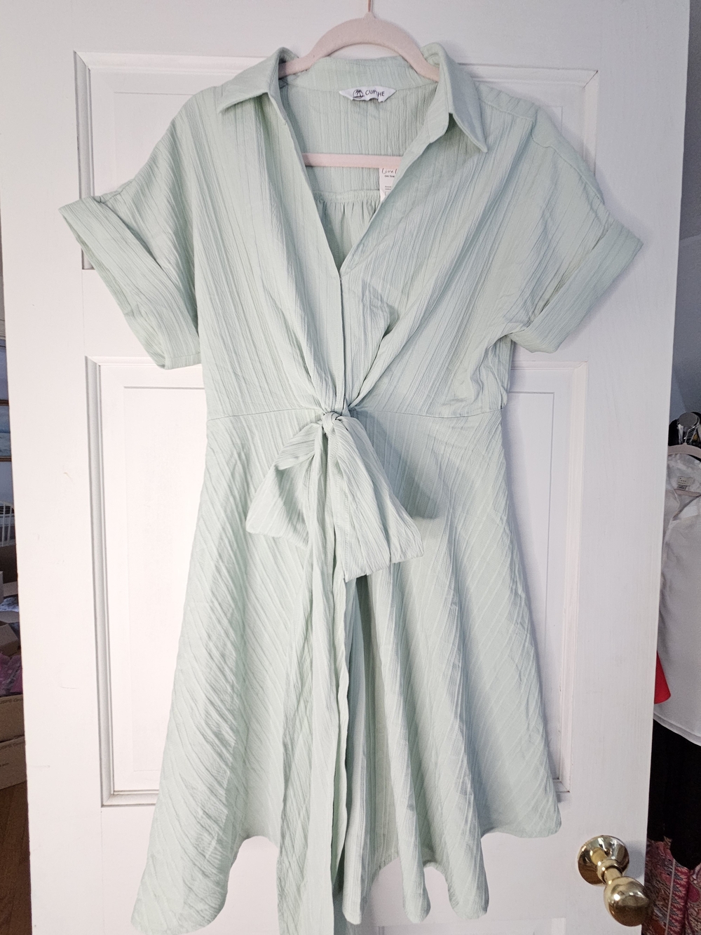 Light Mint Tie-Front Kids Dress - Brand: Love Tree#H